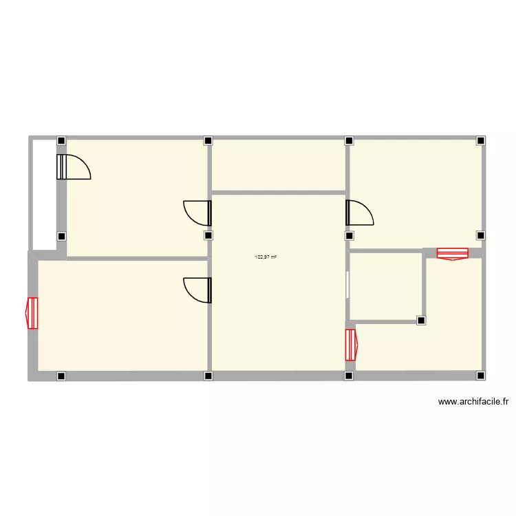 5555. Plan de 1 pièce et 103 m²