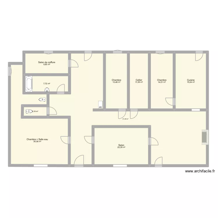 Tauriac test. Plan de 10 pièces et 222 m²
