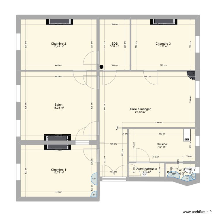 Ambre Base. Plan de 9 pièces et 96 m2