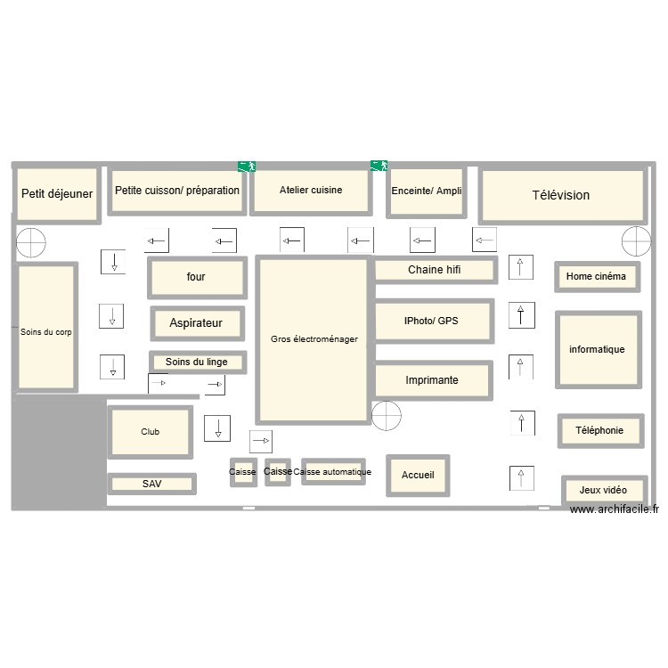 boulanger . Plan de 25 pièces et 490 m2