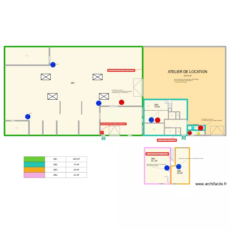 ATELIER BAGLIN. Plan de 