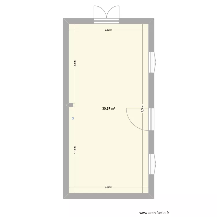 Atelier 102 Bourgogne Brut. Plan de 1 Pièce et 31 m²
