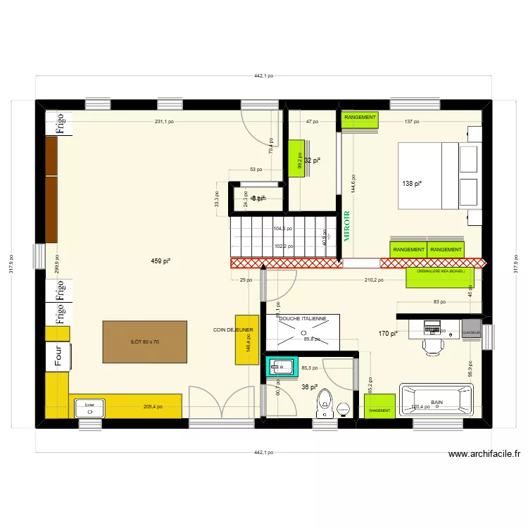 TOON - OPTION #1.1. Plan de 6  et 78 m²