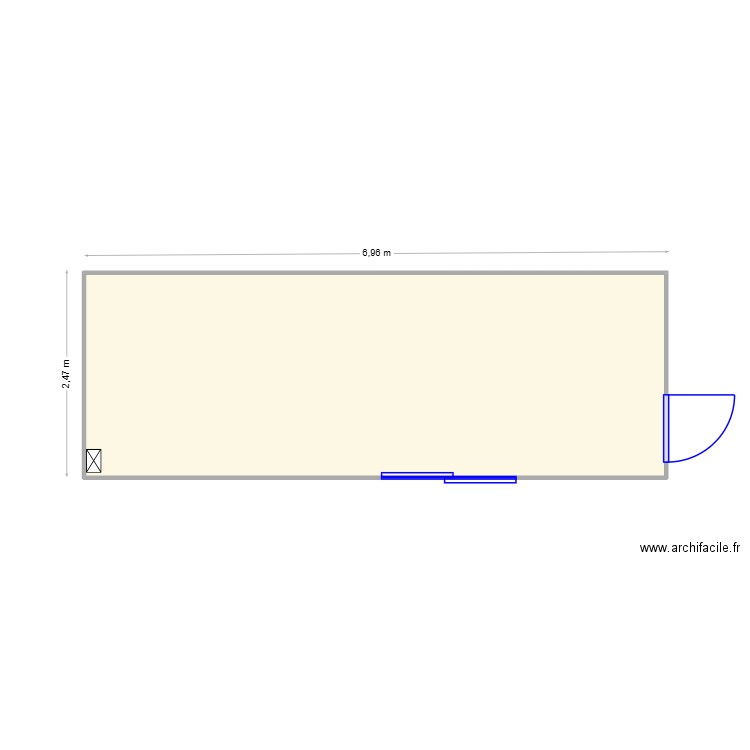 V295. Plan de 1 pièce et 17 m2