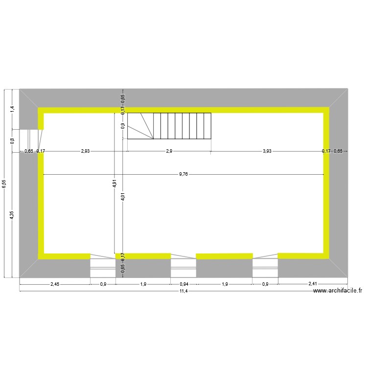 Maison BRU. Plan de 1 pièce et 53 m2
