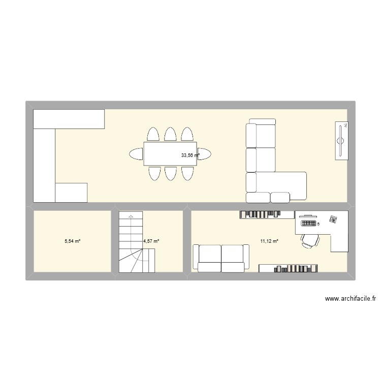 plan1. Plan de 4 pièces et 55 m2