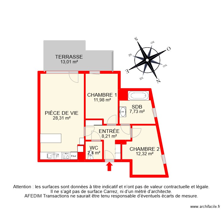 BI 25945. Plan de 11 pièces et 97 m2