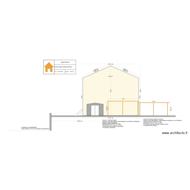 Plan coupe 2. Plan de 0 pièce et 0 m2