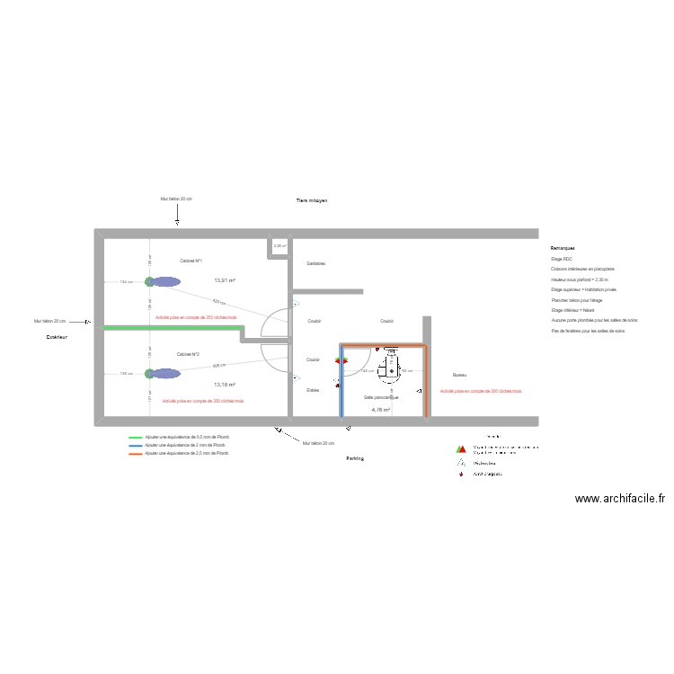 Cabinet Dr Bouraoui. Plan de 4 pièces et 32 m2