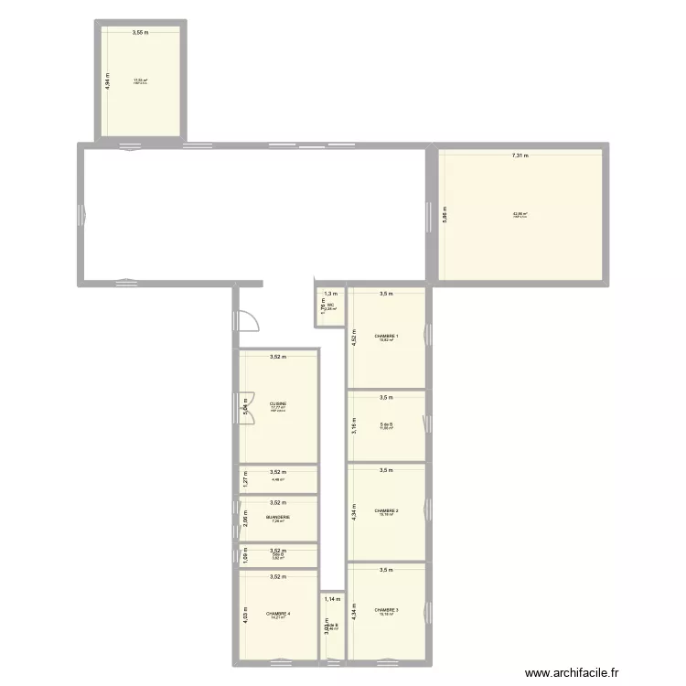 Future maison. Plan de 13  et 171 m²