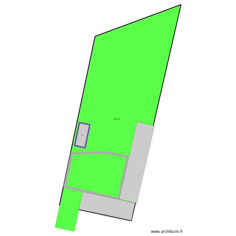 Villa Narbonne Pléiade 8 hypothese. Plan de 1 pièce et 11 m2