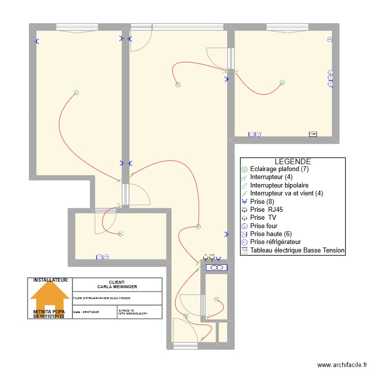 CARLA 10 ANDERLECHT OK. Plan de 7 pièces et 76 m2