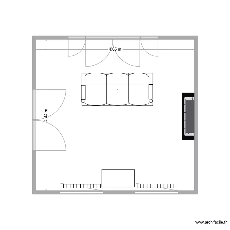 Salon1. Plan de 1  et 21 m²