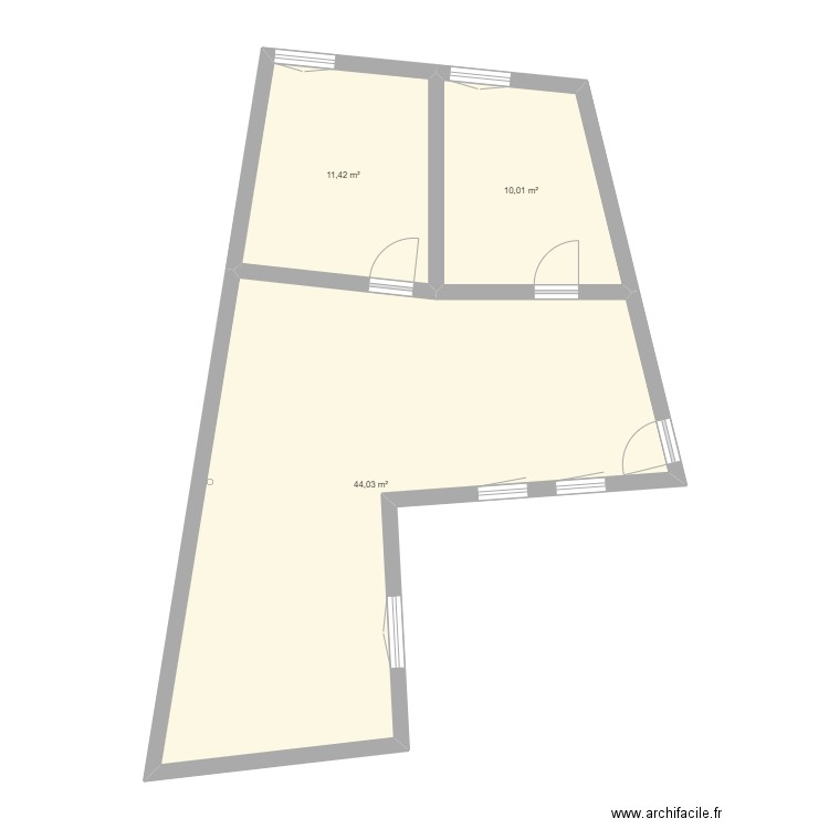 Sain Bel 3. Plan de 3 pièces et 65 m2