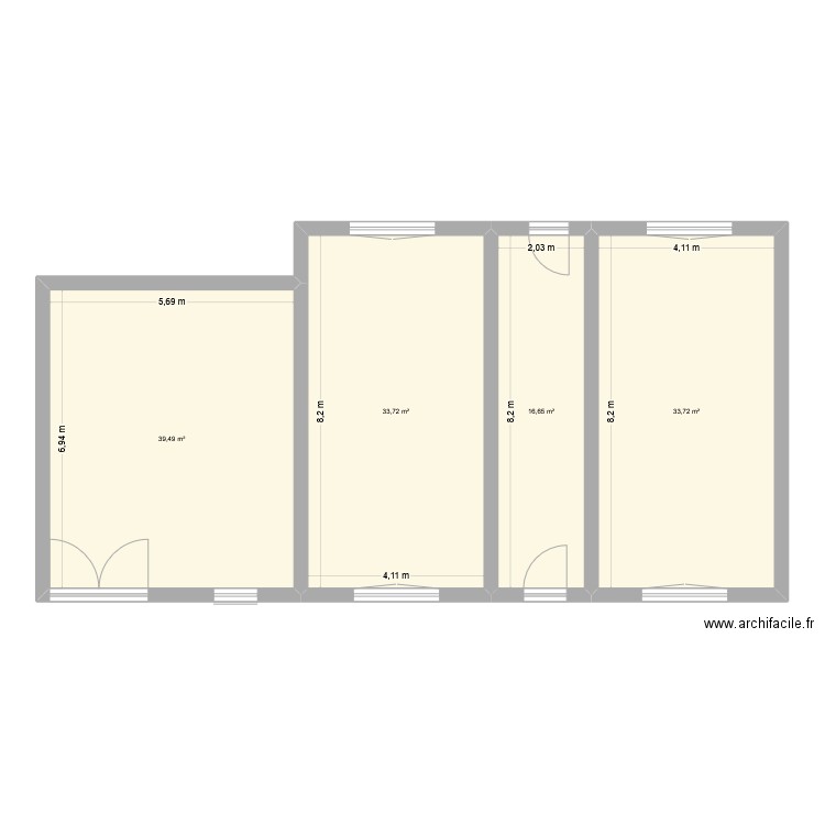 Maison test. Plan de 4 pièces et 124 m2