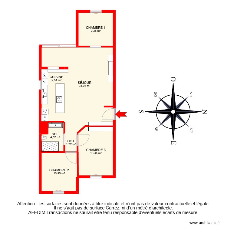 BI 25521- . Plan de 9 pièces et 114 m2
