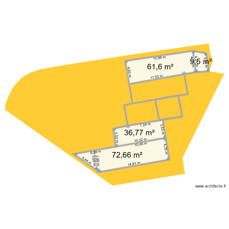 mirose. Plan de 4 pièces et 181 m2