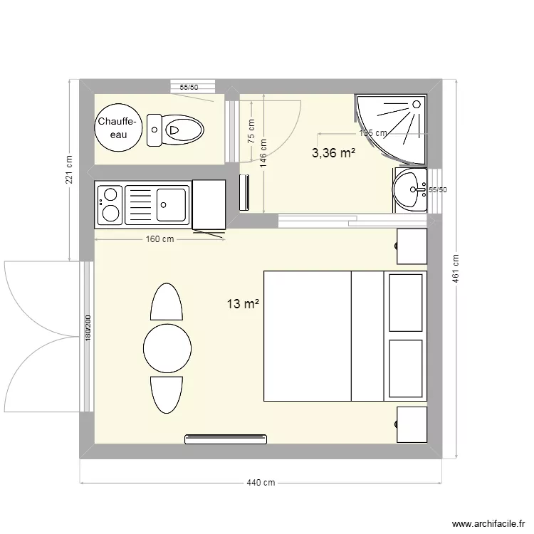 MODULE 20m2 Proto Wierde sans cote version 2. Plan de MODULE 20m2 Proto Wierde sans cote version 2. Plan de