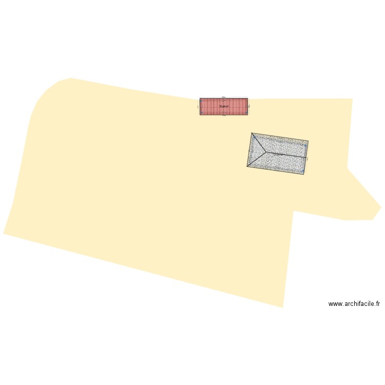 Cadastre1. Plan de 2 pièces et 185 m2