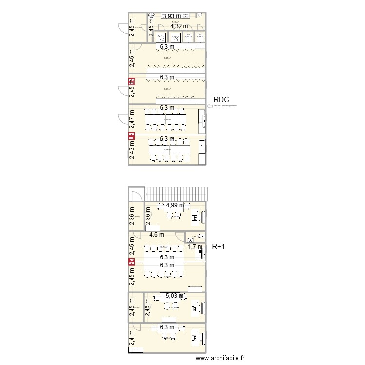 EIFFAGE CHANTIER LYON 8 / 290 ROUTE DE VIENNE. Plan de 18 pièces et 152 m2
