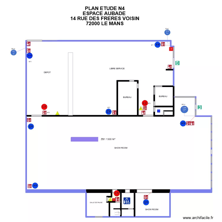 MAILLARD LE MANS. Plan de 12  et 1059 m²