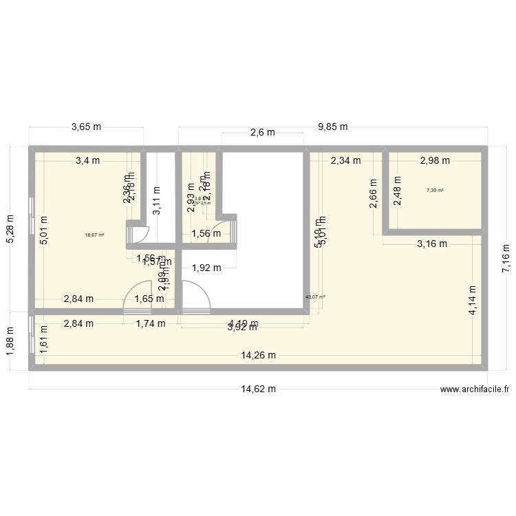 Plan VILLAGE. Plan de 4 pièces et 73 m2