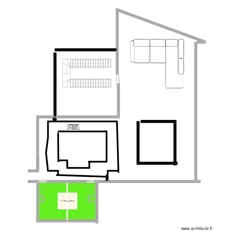 Maloè. Plan de 5 pièces et 21 m2