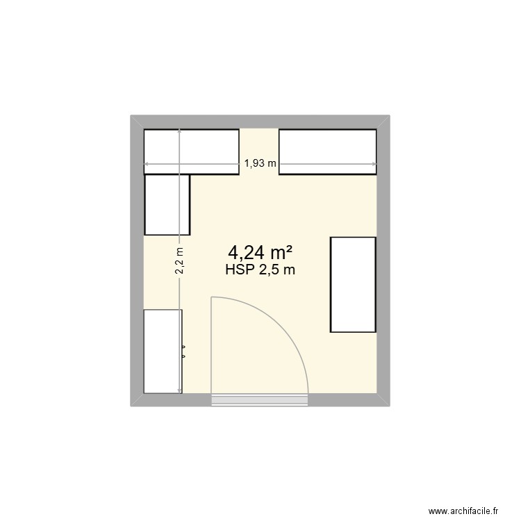 cave. Plan de 1 pièce et 4 m2