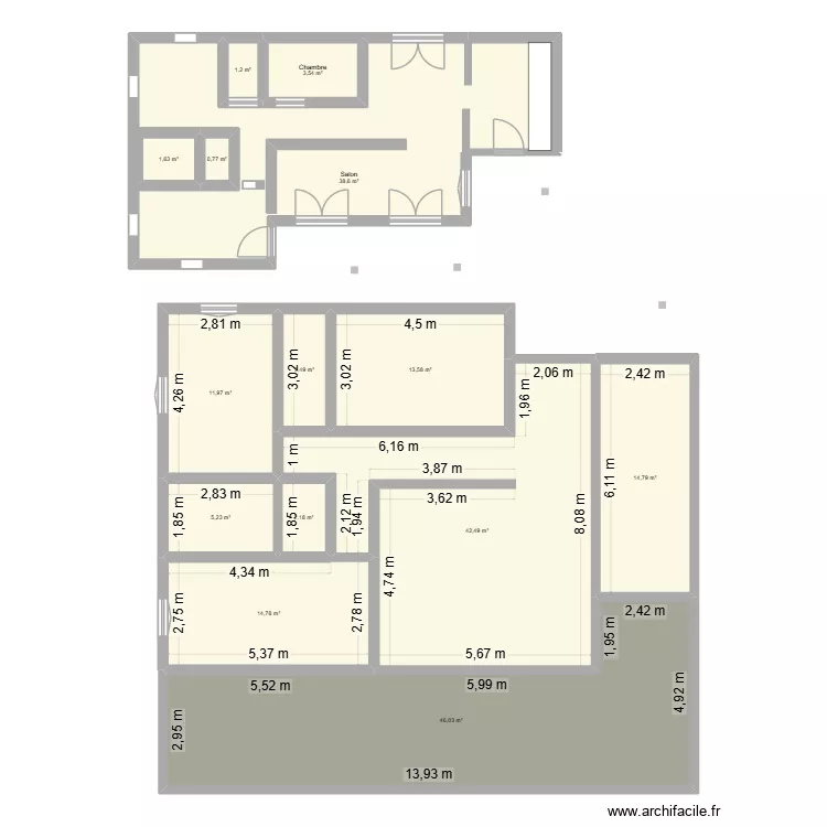 Plan Maison Mgalante. Plan de 14 Pièces et 205 m² Plan Maison Mgalante. Plan de 14 Pièces et 205 m²