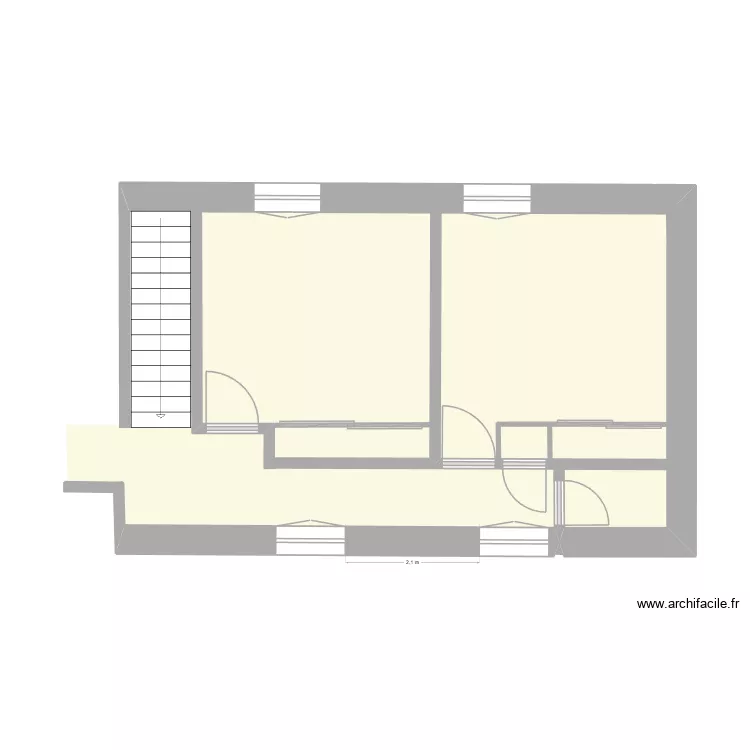 Cruguel ETG v11-Chambre-3-4 & D&eacute;gagement & WC. Plan de 