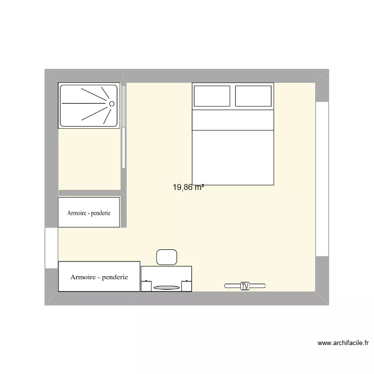 CHAMBRE 2. Plan de 1  et 20 m²