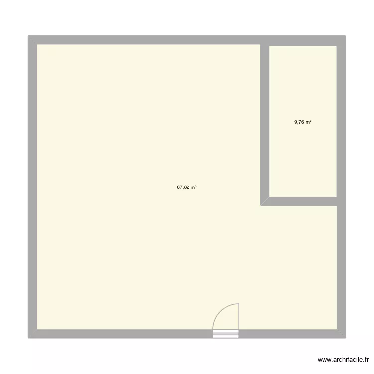 Bureau. Plan de 2  et 91 m²