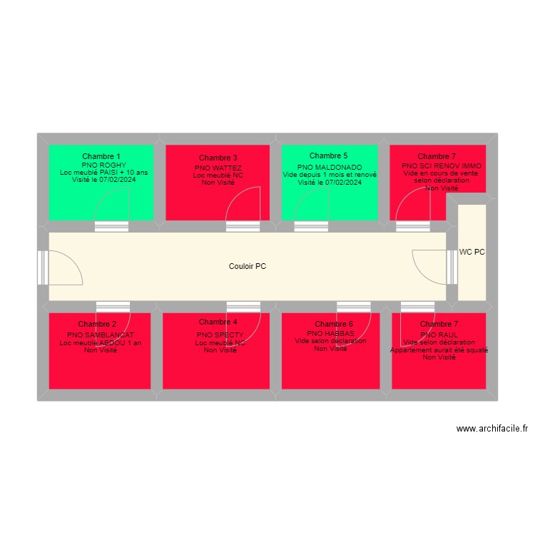 RPAL_23ECB1735_pj_mermoz. Plan de 10 pièces et 50 m2