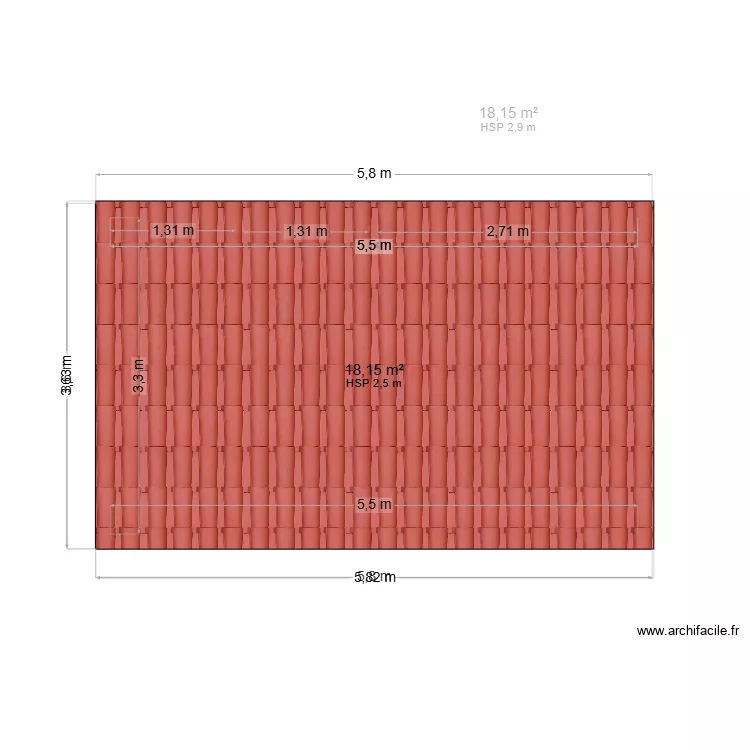 Plan D&eacute;pendance copie. Plan de 2  et 36 m²