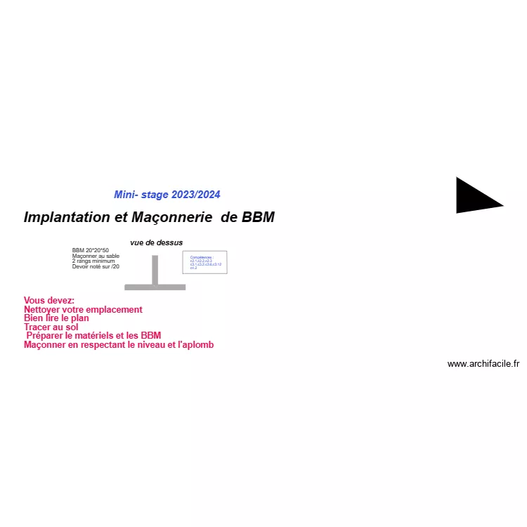 plan  mini-stage. Plan de 