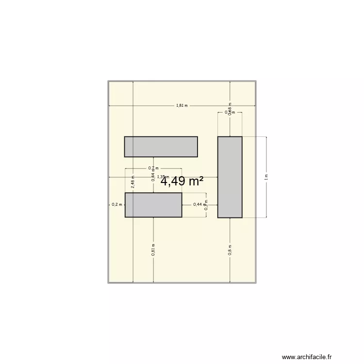 niches Mazen 2. Plan de 1  et 4 m²
