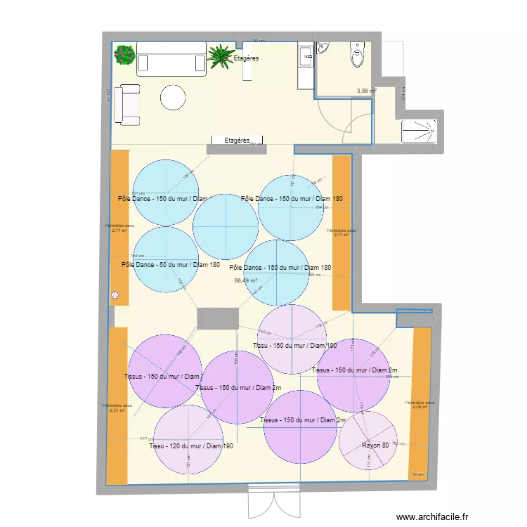 P&ocirc;le Dance. Plan de 