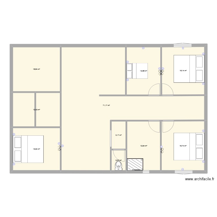 Prise  RJ45. Plan de 10 pièces et 180 m2