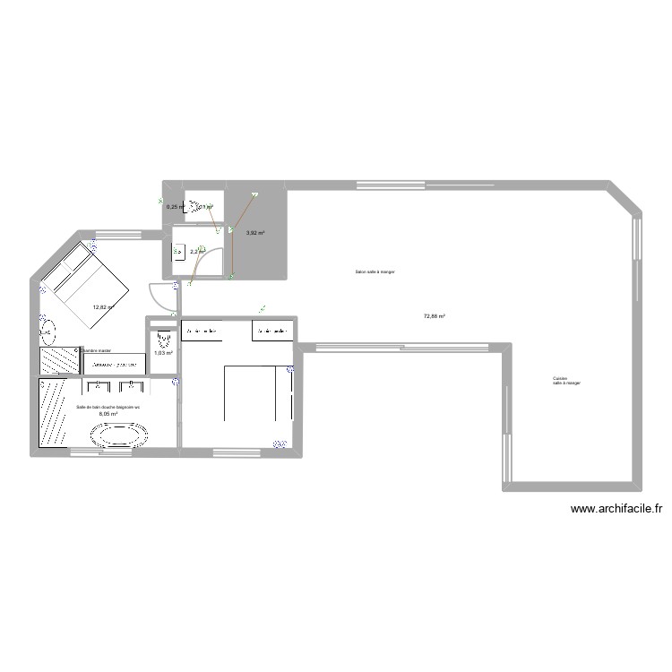 Les citronniers 1er &eacute;tage 3. Plan de 0 pièce et 0 m2