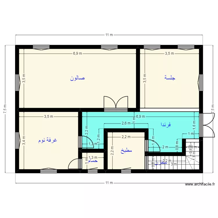 Plan 11X7 CLIENT 42 75 75 68.. Plan de 7  et 69 m²