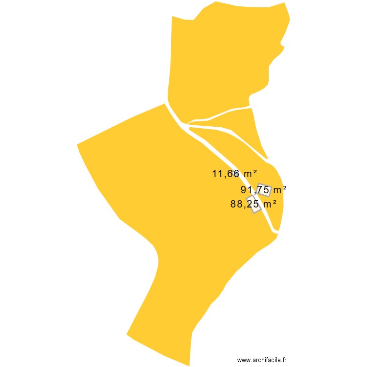 cadastre. Plan de 3 pièces et 192 m2
