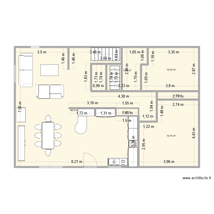 PARK AN PICARD. Plan de 5 pièces et 101 m2