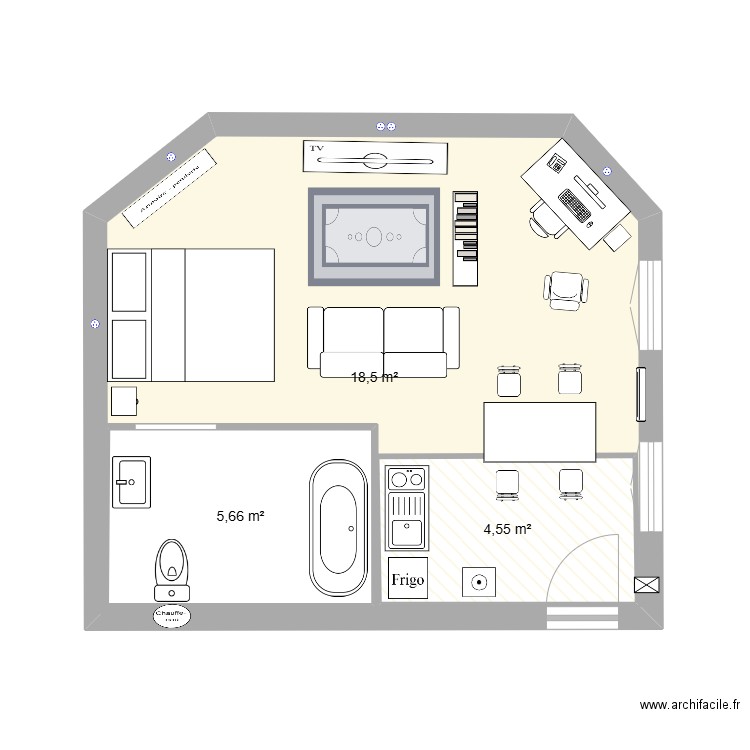 appart 9eme. Plan de 3 pièces et 40 m2