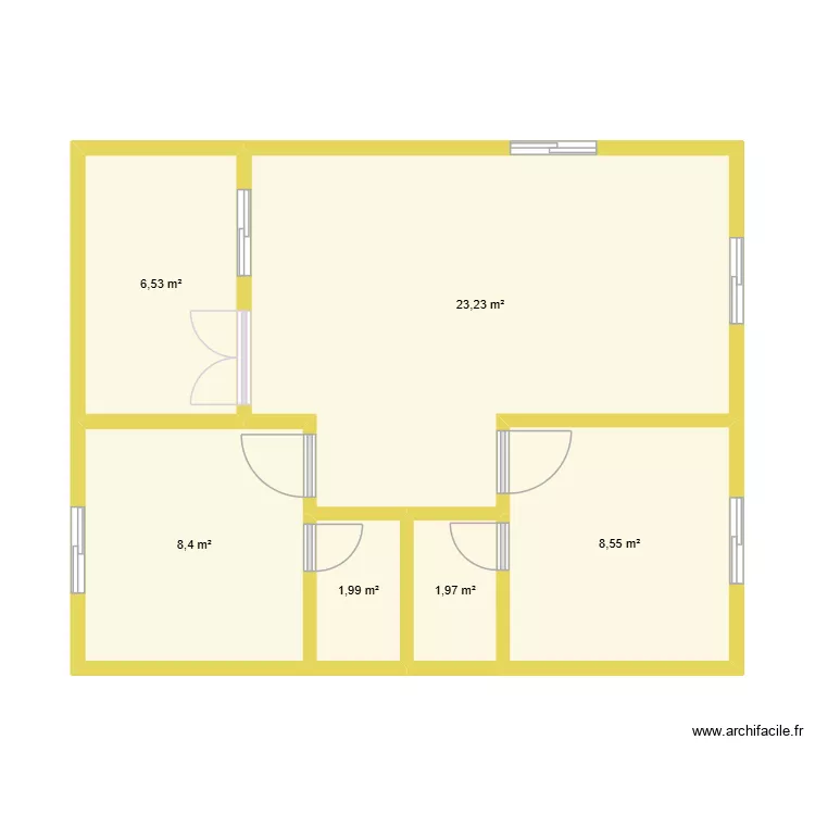 villah mahdi. Plan de 6  et 51 m²