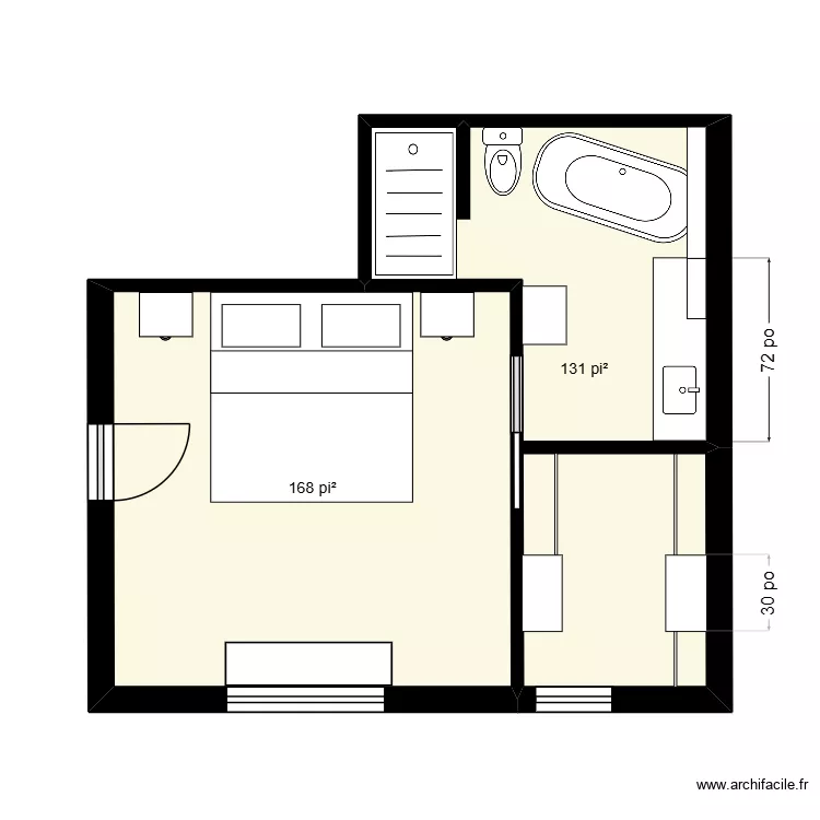 Sdb 3. Plan de 2  et 28 m²