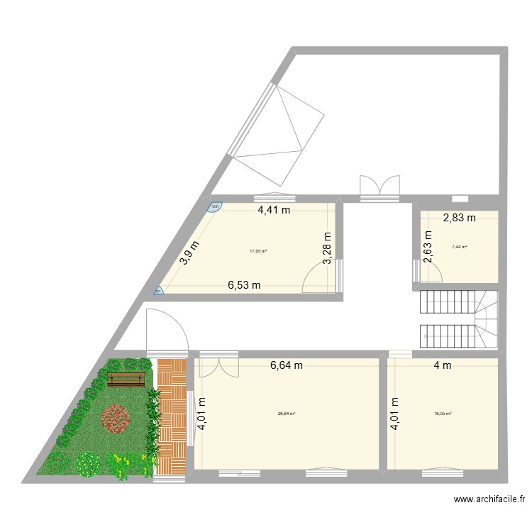 MAISON KARIM. Plan de 4 pièces et 68 m2