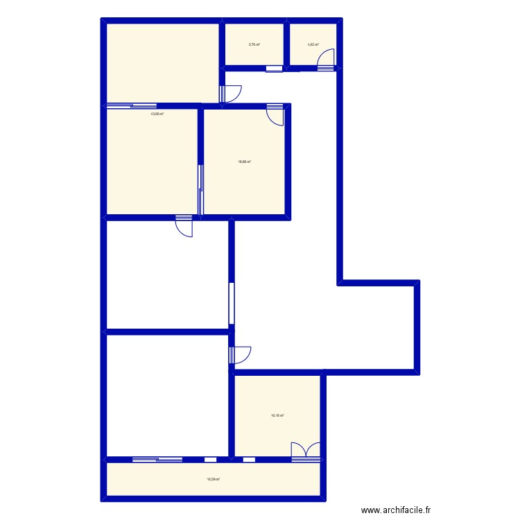 hh123. Plan de 6 pièces et 106 m2