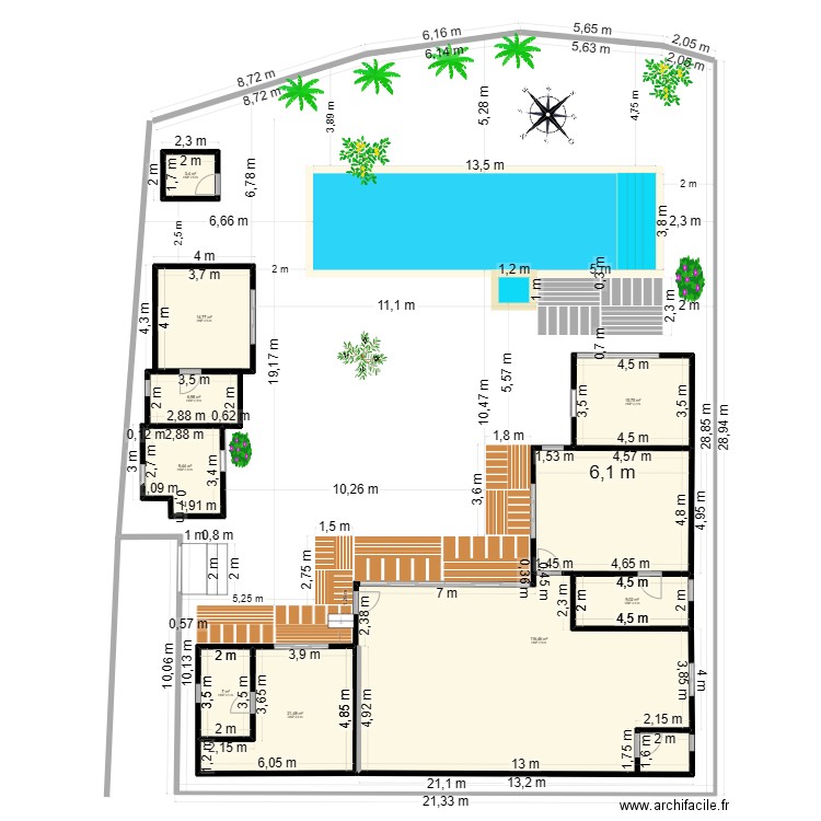 Villa 1 - Buandry. Plan de 9 pièces et 204 m2