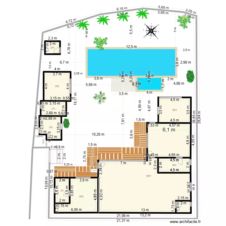 Villa 1 - Buandry. Plan de 