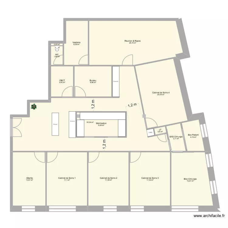 Dr DUPUY. Plan de 17  et 233 m²